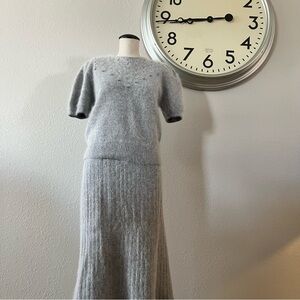 Vintage Gray Women's Skirt Set